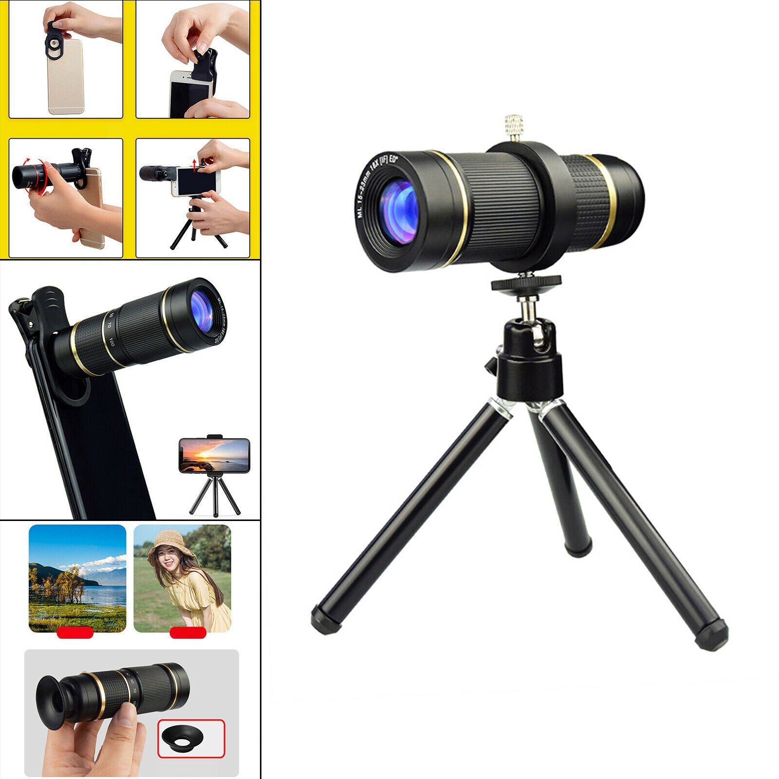 18X Zoom Telescope lens Monocular Cell Phone Camera Lens HD Smartphone Lens