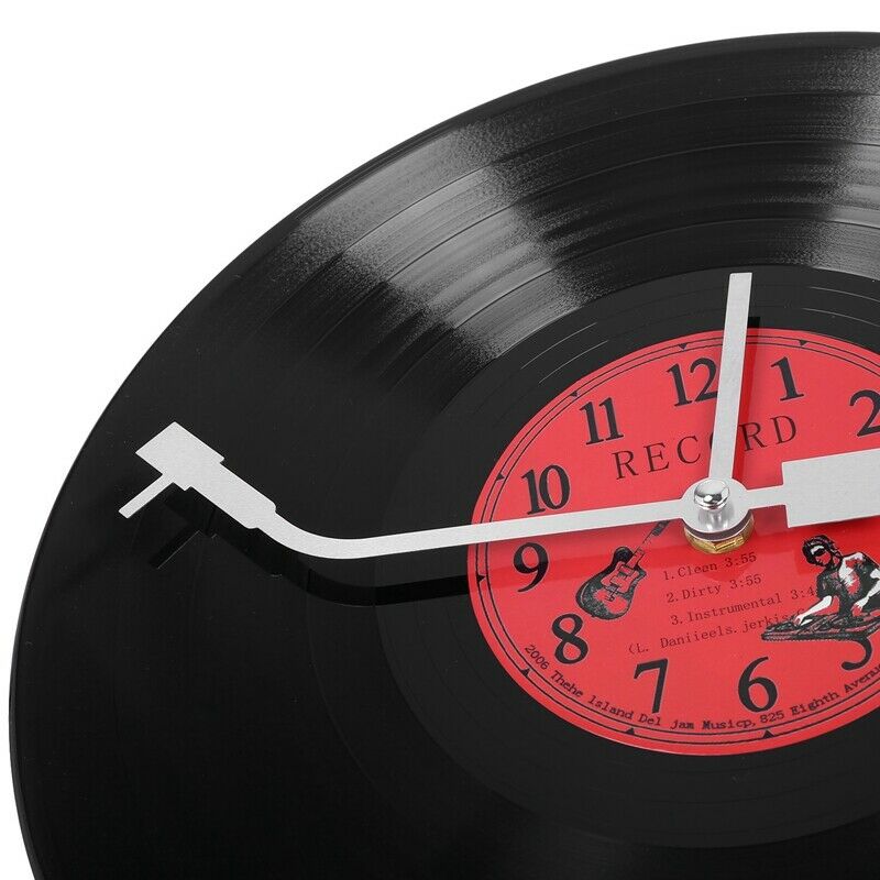 European Retro Nostalgic Ultra-Quiet Clock Vinyl Record Personality Wall ClockO7