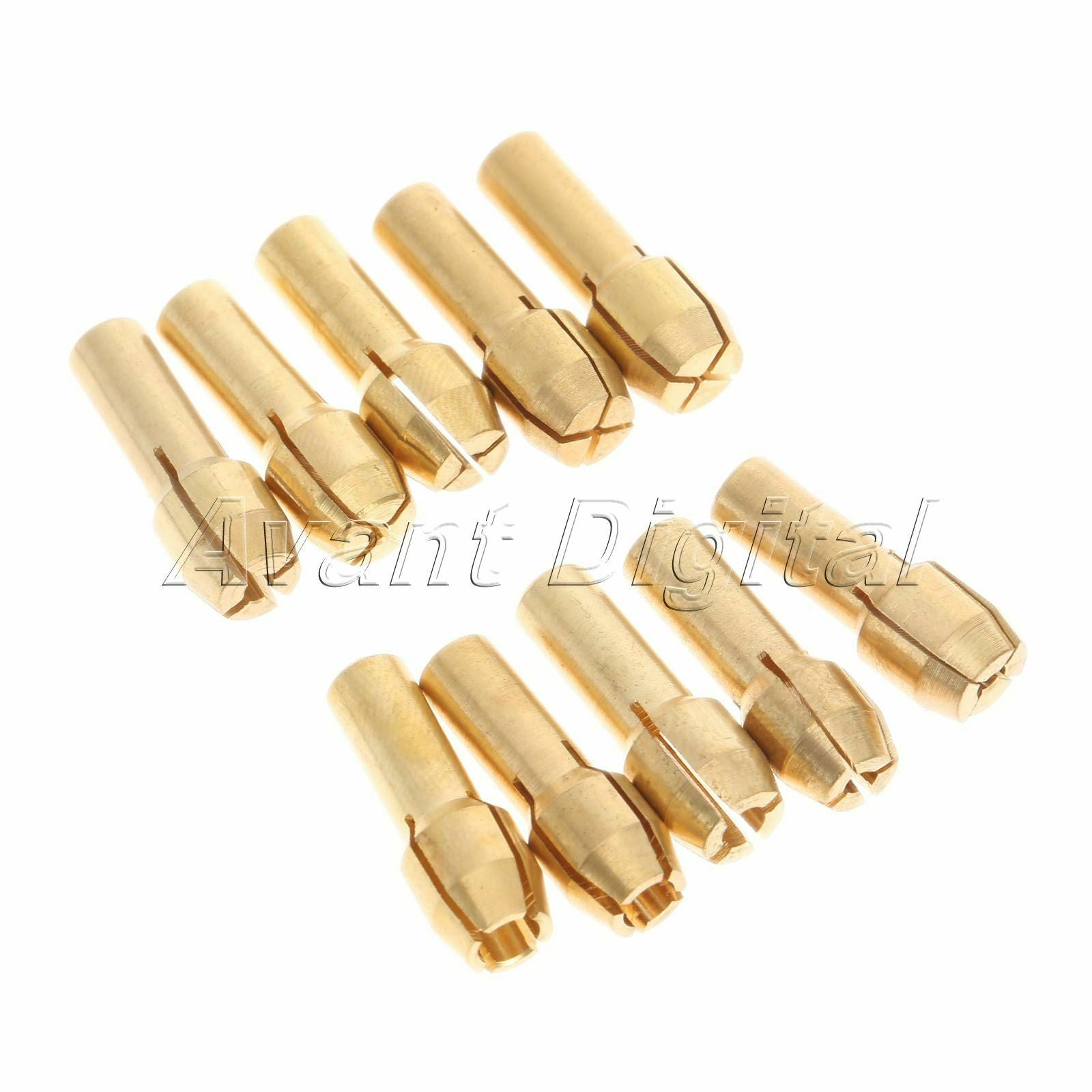 10Pcs Different Sizes Brass Collet Adapter Nut 0.5-3.2mm for Power Rotary Tools