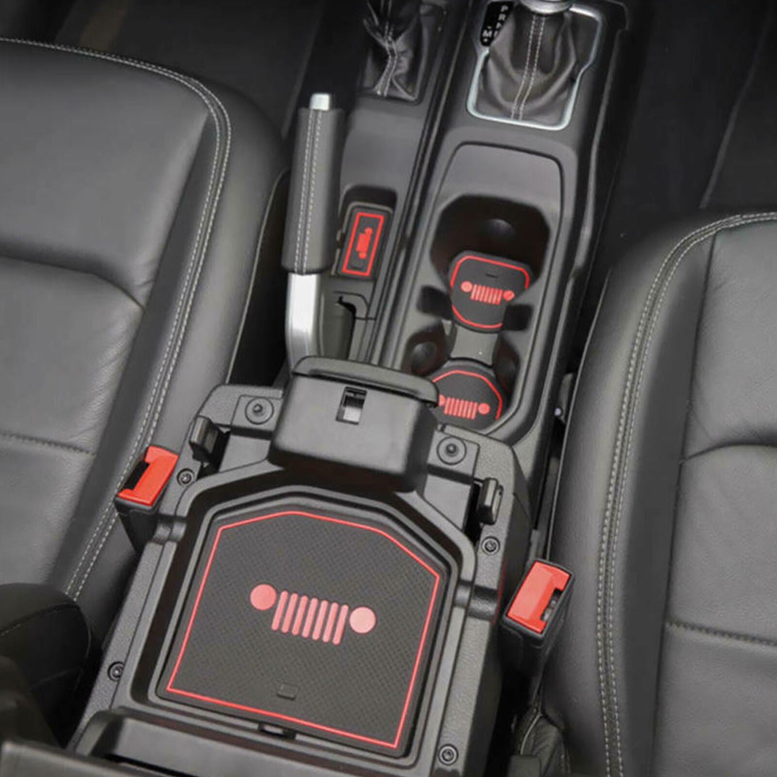 Fit For Jeep Wrangler JL Accessories Door Mats Gate Slot Mat Cup Pads Red 19pcs