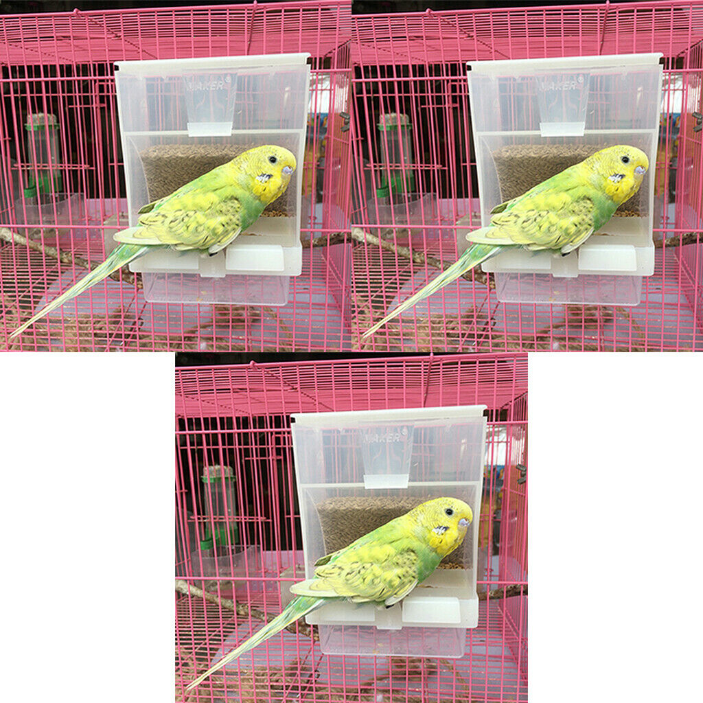 3pack No-Mess Automatic Parrot Feeder Integrated Feeder for Small to Large Birds