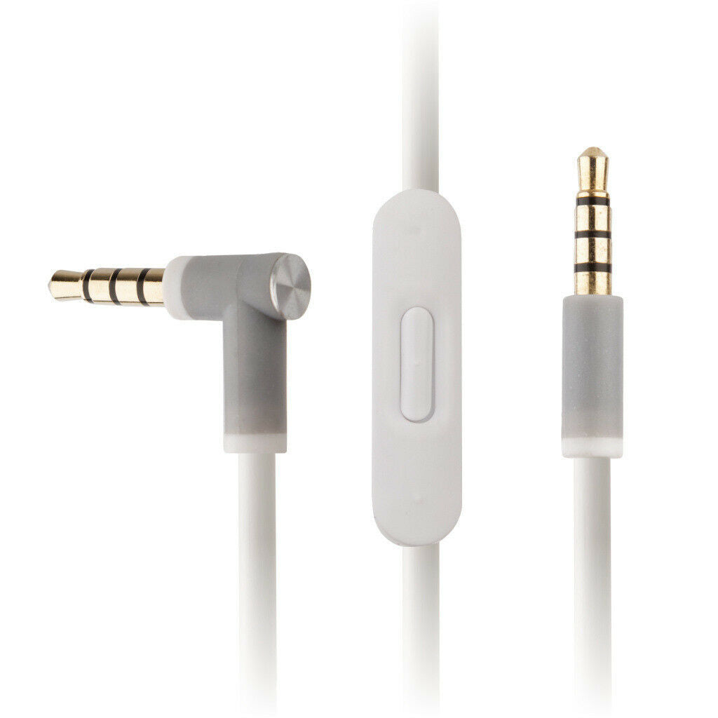 White Audio Cable for Beats by Dr Dre Solo3 and Studio 3.0 Microphone Aux