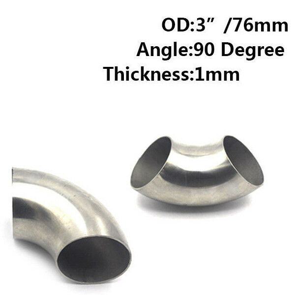 3 inch/76mm 201 Stainless Steel 90 Degree Bend Elbow Pipe Thickness:1mm Handy