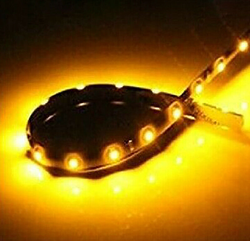 2x Amber 5050 chip 24 inch 36 LED Waterproof Flexible Strip BLACK PCB board