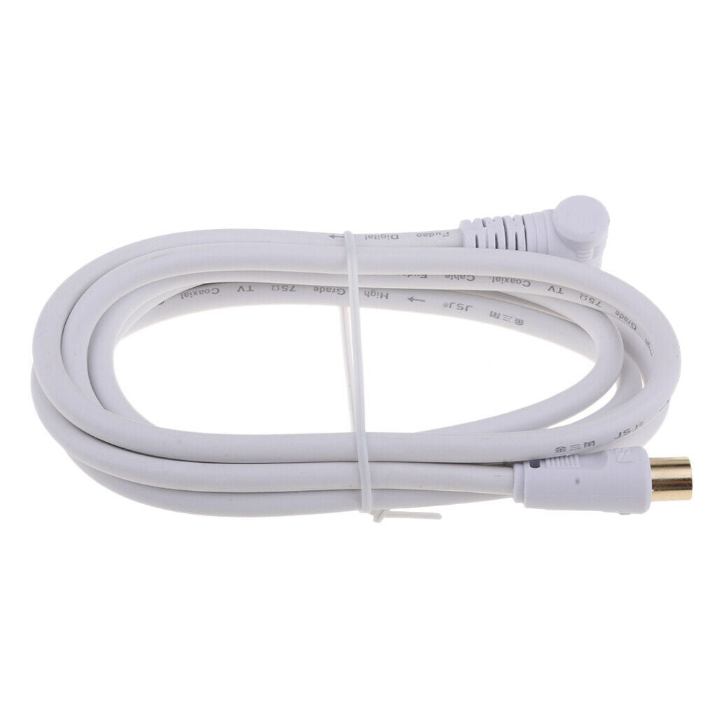 90 Degree TV 9mm Coaxial Cable Aerial Male to Male RF Antenna Cable