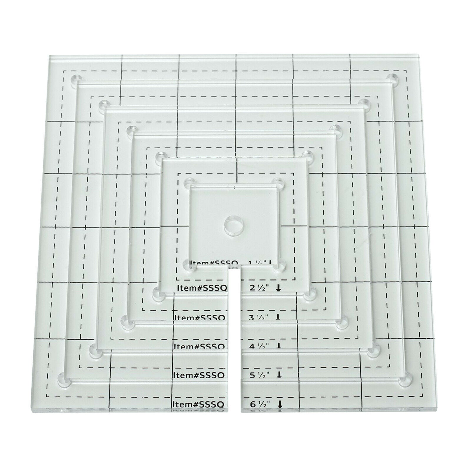 6Pack Square Plate Quilting Ruler Patchwork Cutting Template Craft Tools
