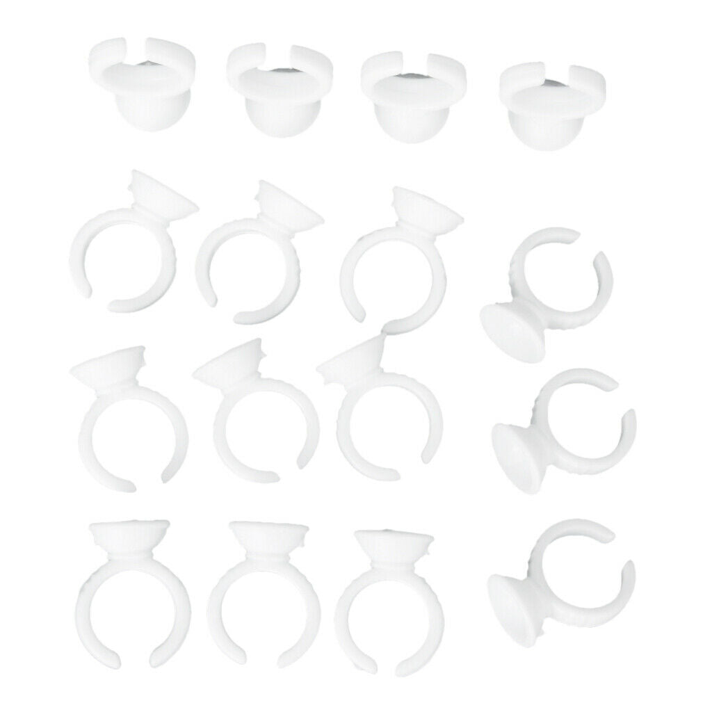 100pcs Eyelash Glue Disposable Tattoo Ink Cups Pigment Holder Ring