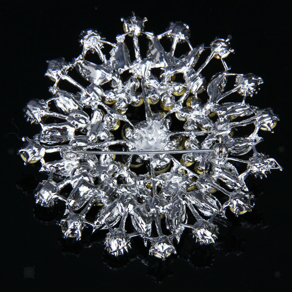 Full Rhinestone Lapel Pins Flower Bridal Wedding Bouquet Brooch Pin for Hat