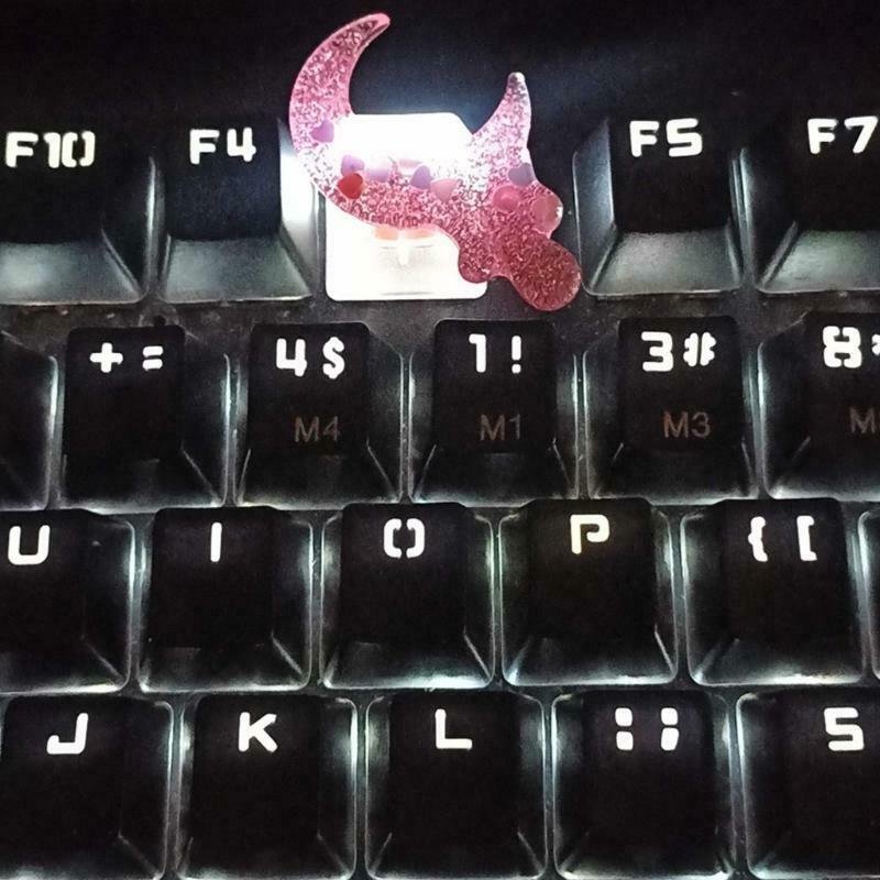 1Pc DIY ABS Keycap Backlit Pink Moon for mechanical keyboards key cap R4 Height