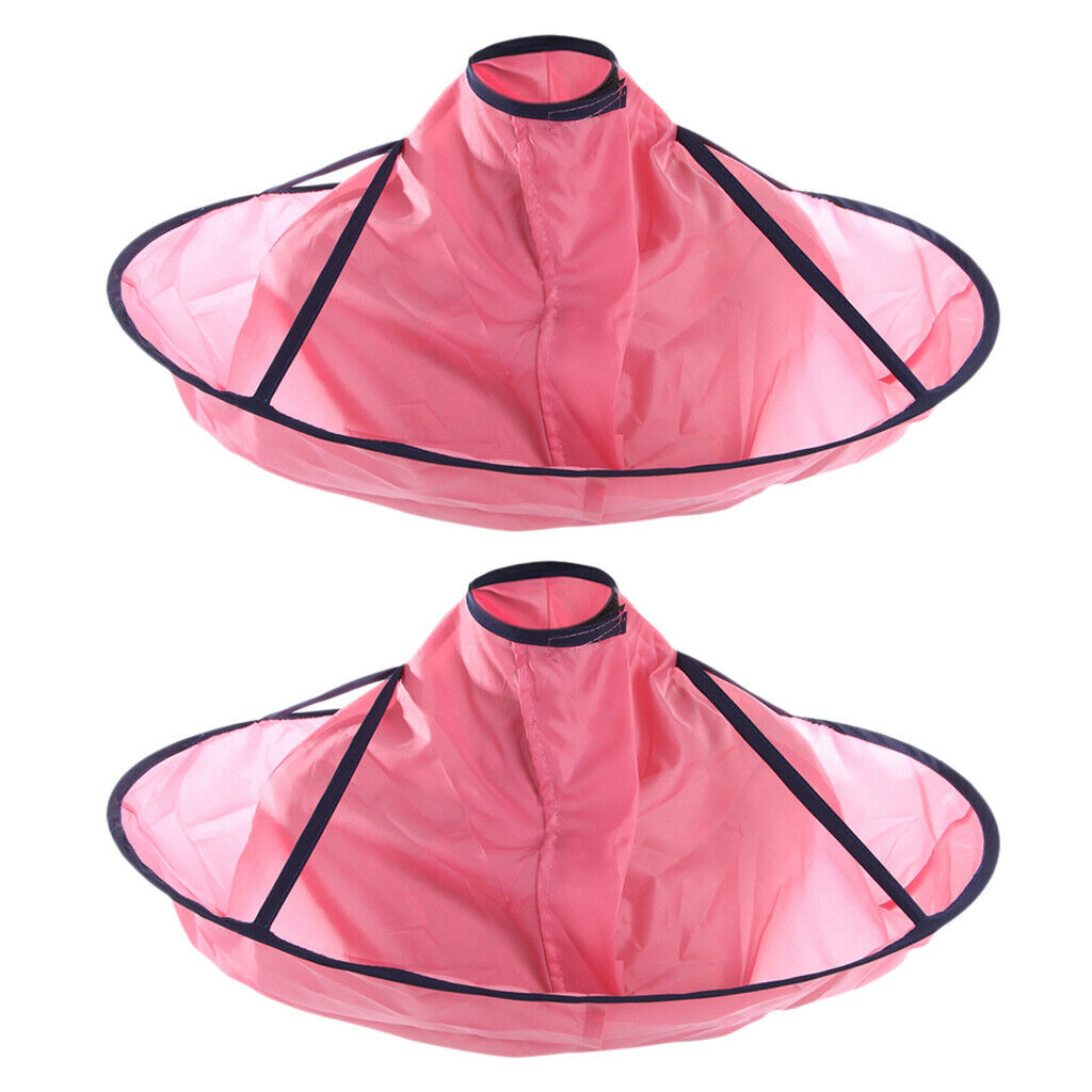 2 Pieces Professional Hair Cutting Cape Hair Catcher Salon Barber Accs Pink