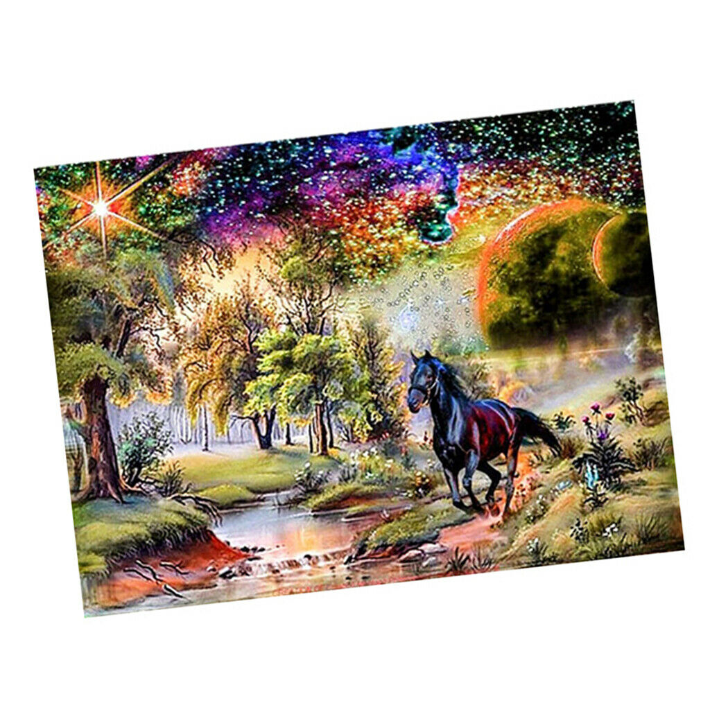 Full Drill 5D Diamond Painting Animals Horse Landscape Cross Stitch Decor