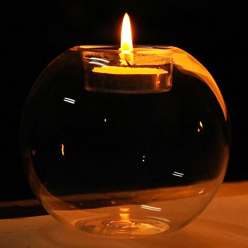 10pcs Glass Bauble Candle Holder Ball Shape Tea Light Candlestick Wedding Party