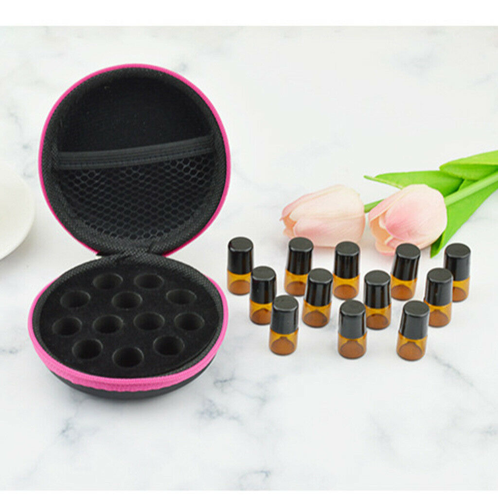Purse Essential Oils Carry Travel Bag +20 Empty Bottle Container
