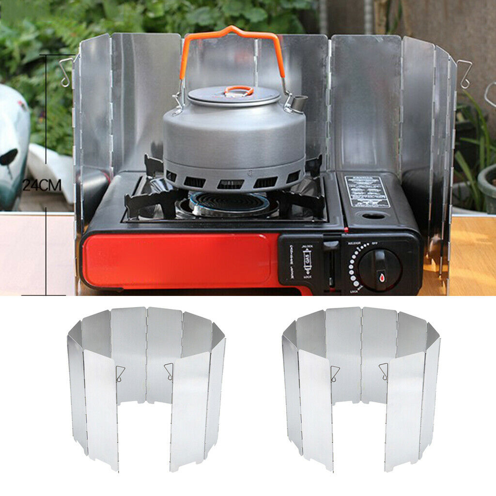20X EXTERIOR FOLDING STOVE IN ALUMINUM CAMPING WINDSHIELD BY BURNER