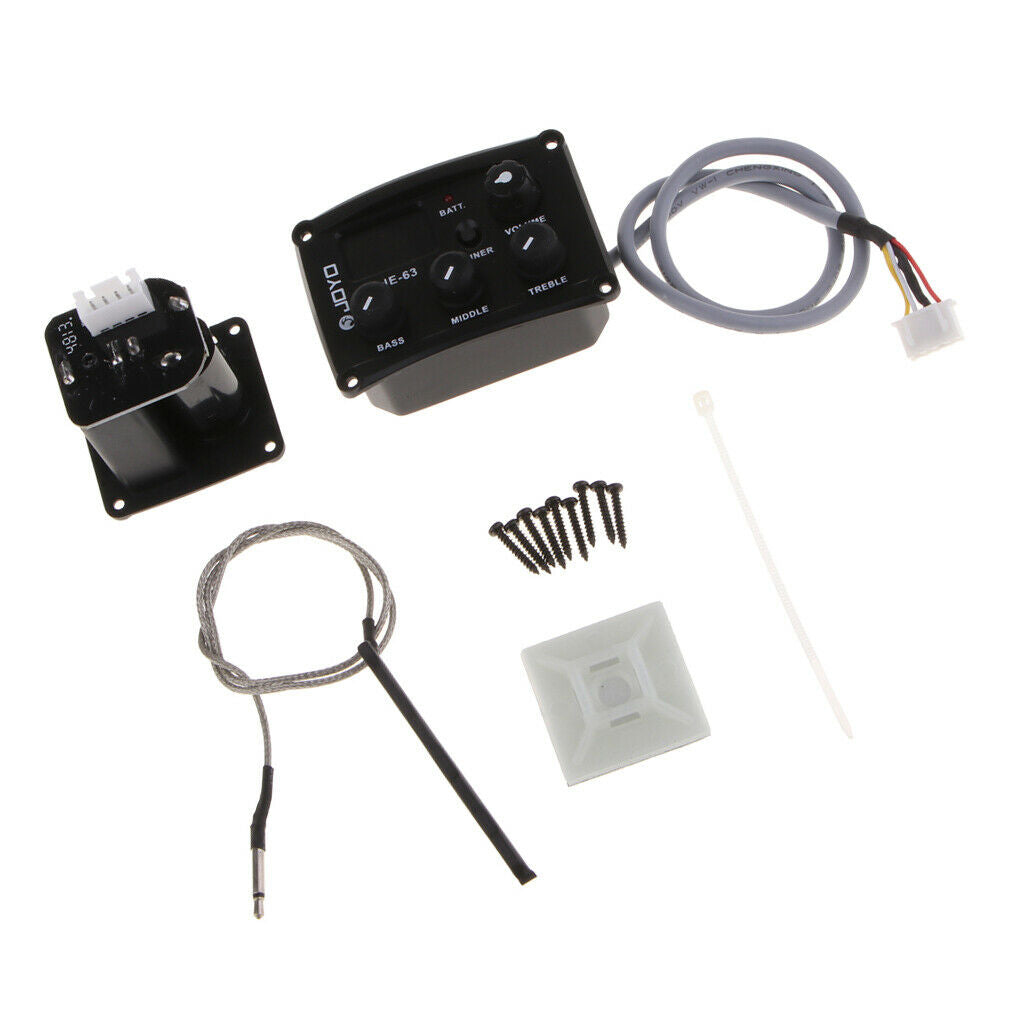 3 Band Ukulele Preamp Piezo Pickup EQ Equalizer Tuner