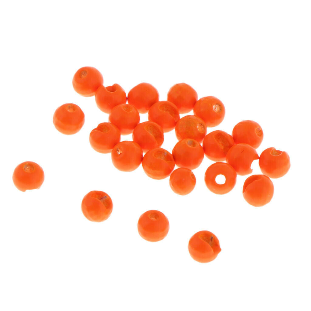 25pcs Slotted Tungsten Fly Tying Beads Nymph Head Eyes Bead DIY 3.5mm Orange
