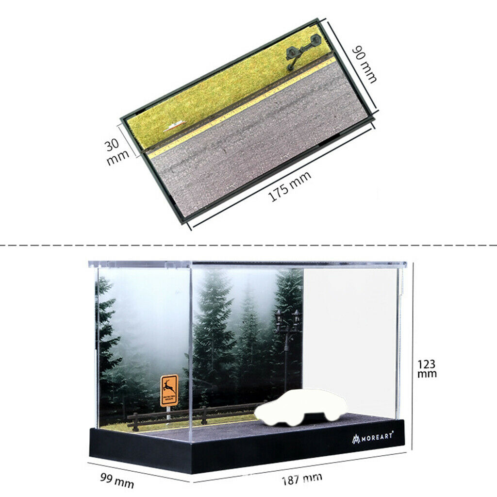 1:64 landscape diorama parking lot scene plastic display case table decoration