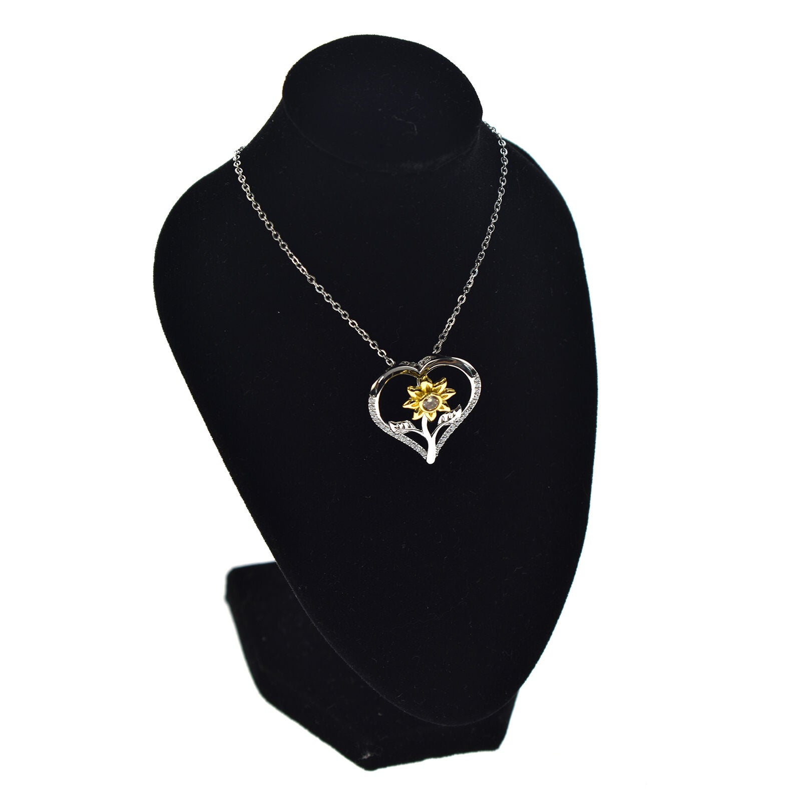 Heart Sunflower Necklace You Are My Sunshine Necklace