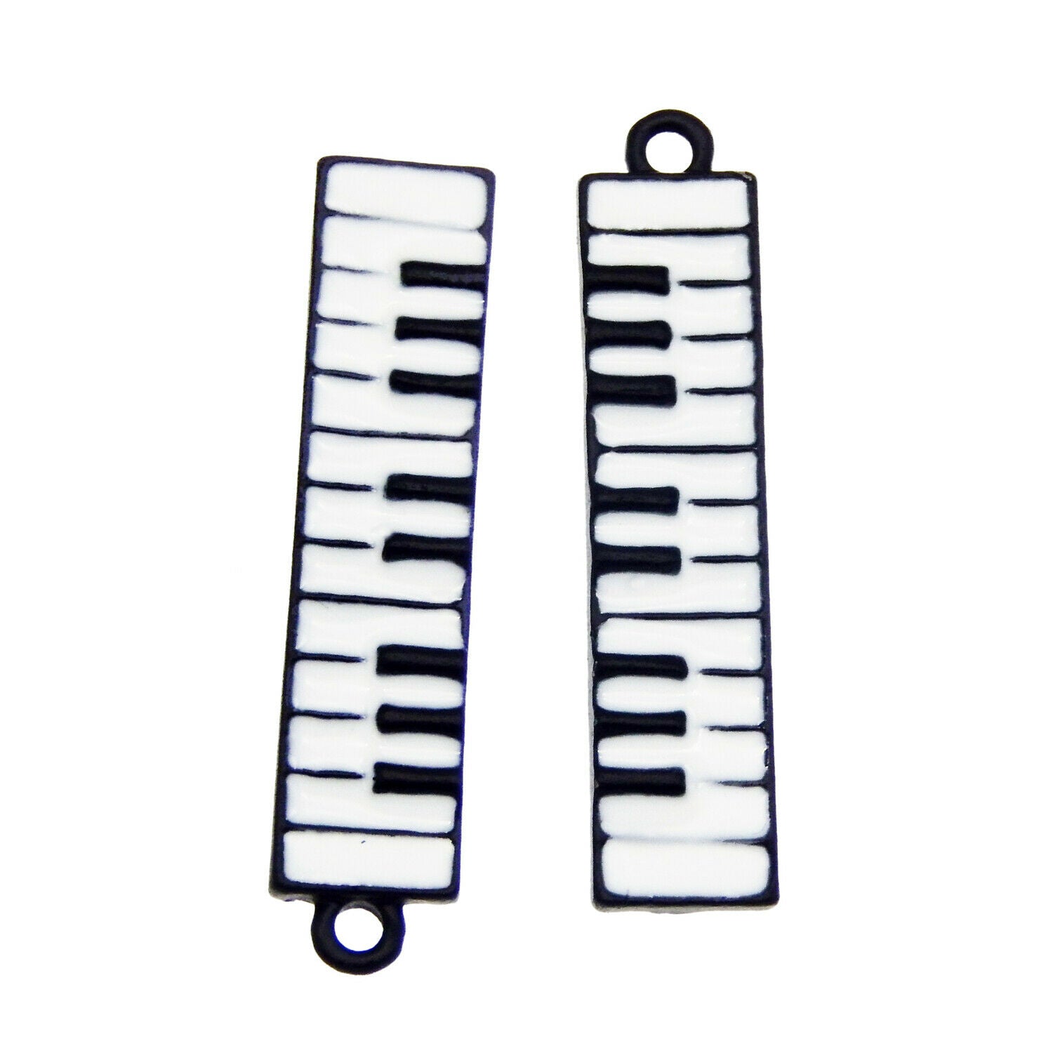 16PCS 32x7mm Piano Music Instrument Alloy Enamel Charms Pendant Findings Crafts
