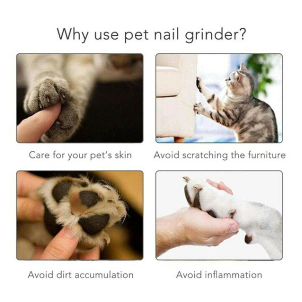 Portable Pet Nail Grinder Dog Claw Paw Care Trimmer Clipper Grooming Tool