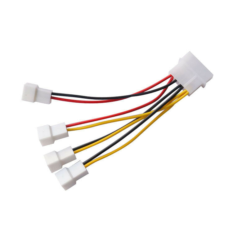 adjust speed 4x3Pin Fans to D type 4Pin Molex Power Y-Splitter Cable 12v/7v/5v