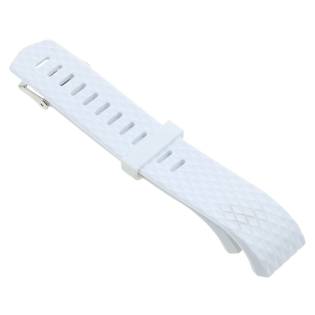 Silicone Rubber Watch Band Strap Diver's Men Lady for  Charge 2 White