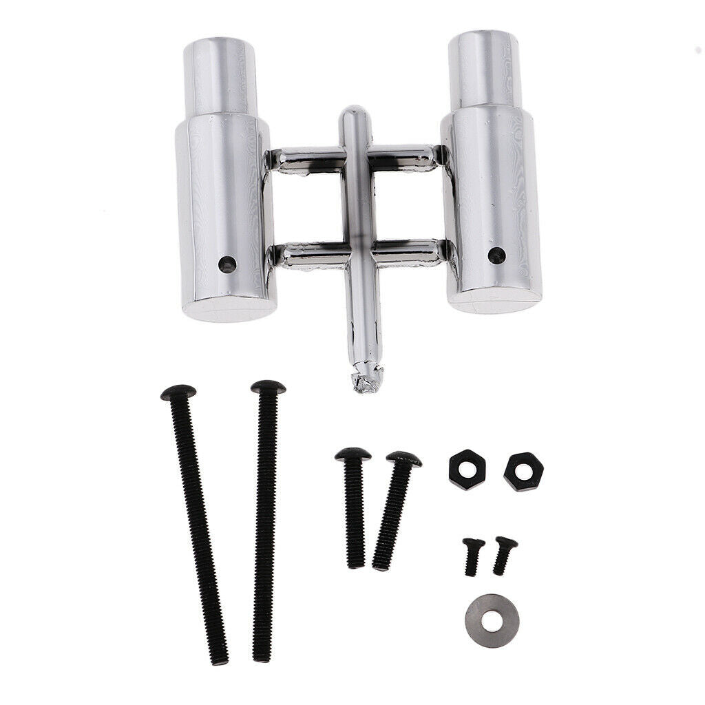 1/10 RC Racing Drift Car Accessories - Double Tip Pipes with License Bracket