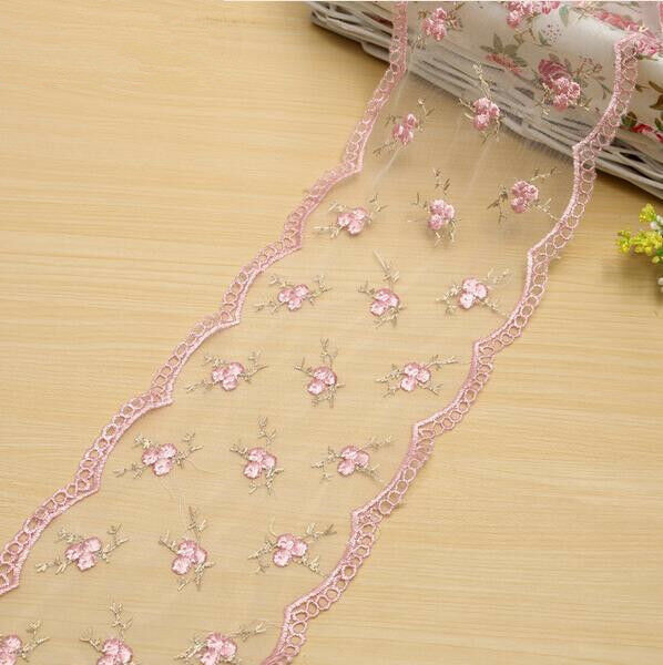 5 Yards handmade embroidery flowers lace Trim Wedding dress Accessories 150MM