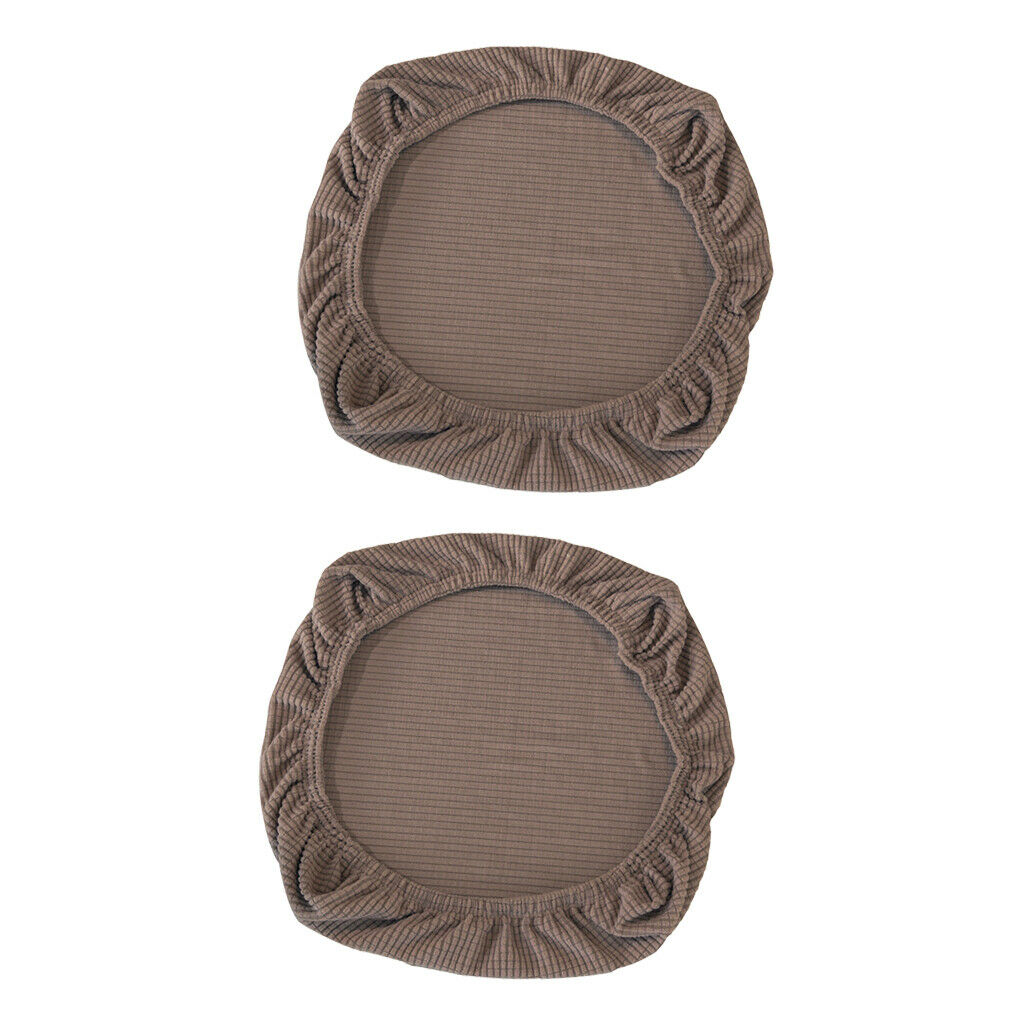 Pack 2 Polyester Stretchy Wedding Stool Chair Seat Cover for Home Resturant