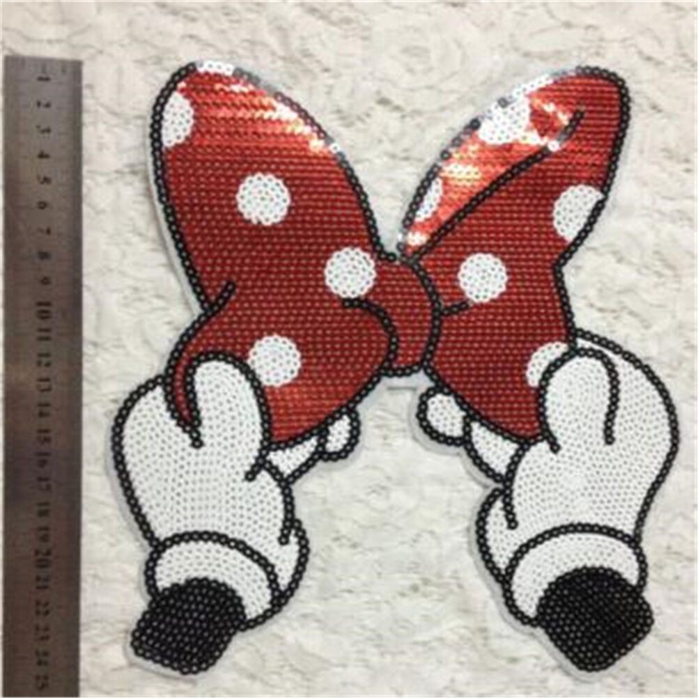 Embroidered Iron On Patches Bowknot Sequins Deal Clothing DIY Applique B.nd Tt