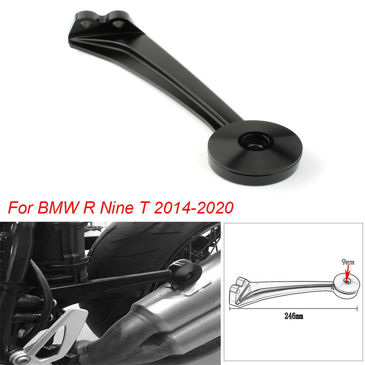1PCS For BMW R Nine T 2014-20 Black CNC Motorcycle Exhaust Pipe Mounting Bracket