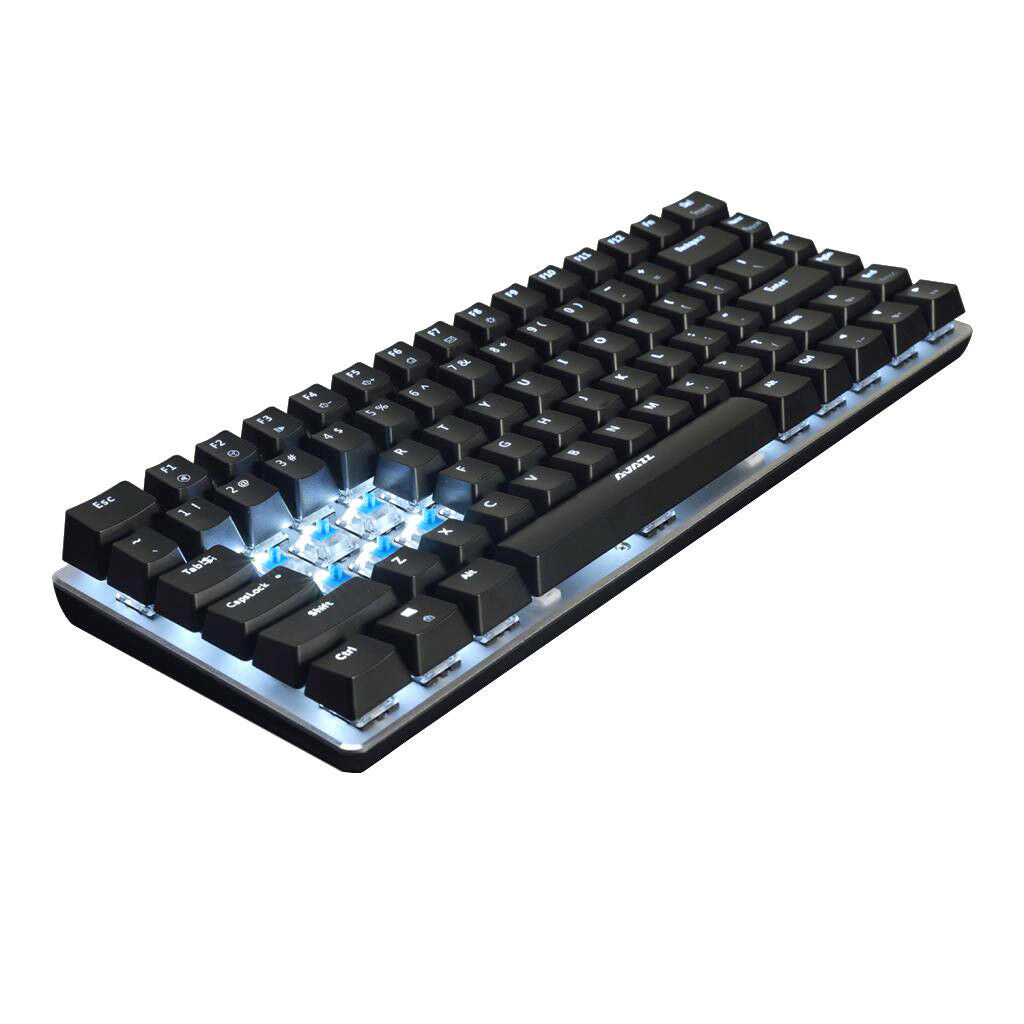 82-Keys Pro Backlit USB Wired Gaming Mechanical Keyboard for Computer Black