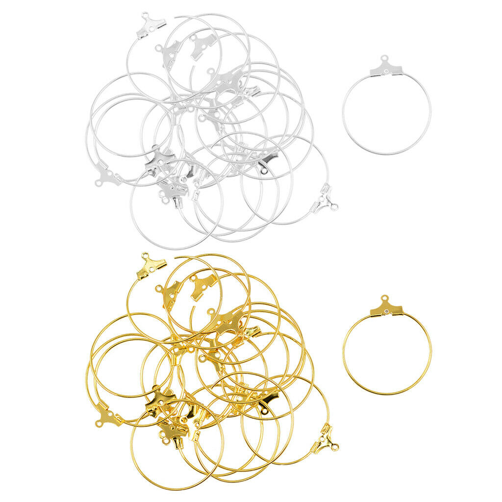 40 Pieces 28x25mm Big Round Hoop Circle Earrings Classic Fashion Woman's Ear