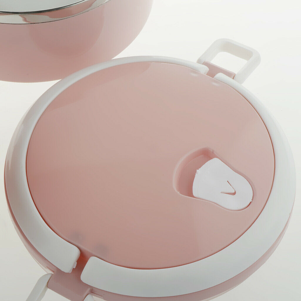 Stainless Steel Thermal Lunch Box Portable Tiffin Bento Box 2 Tier Pink