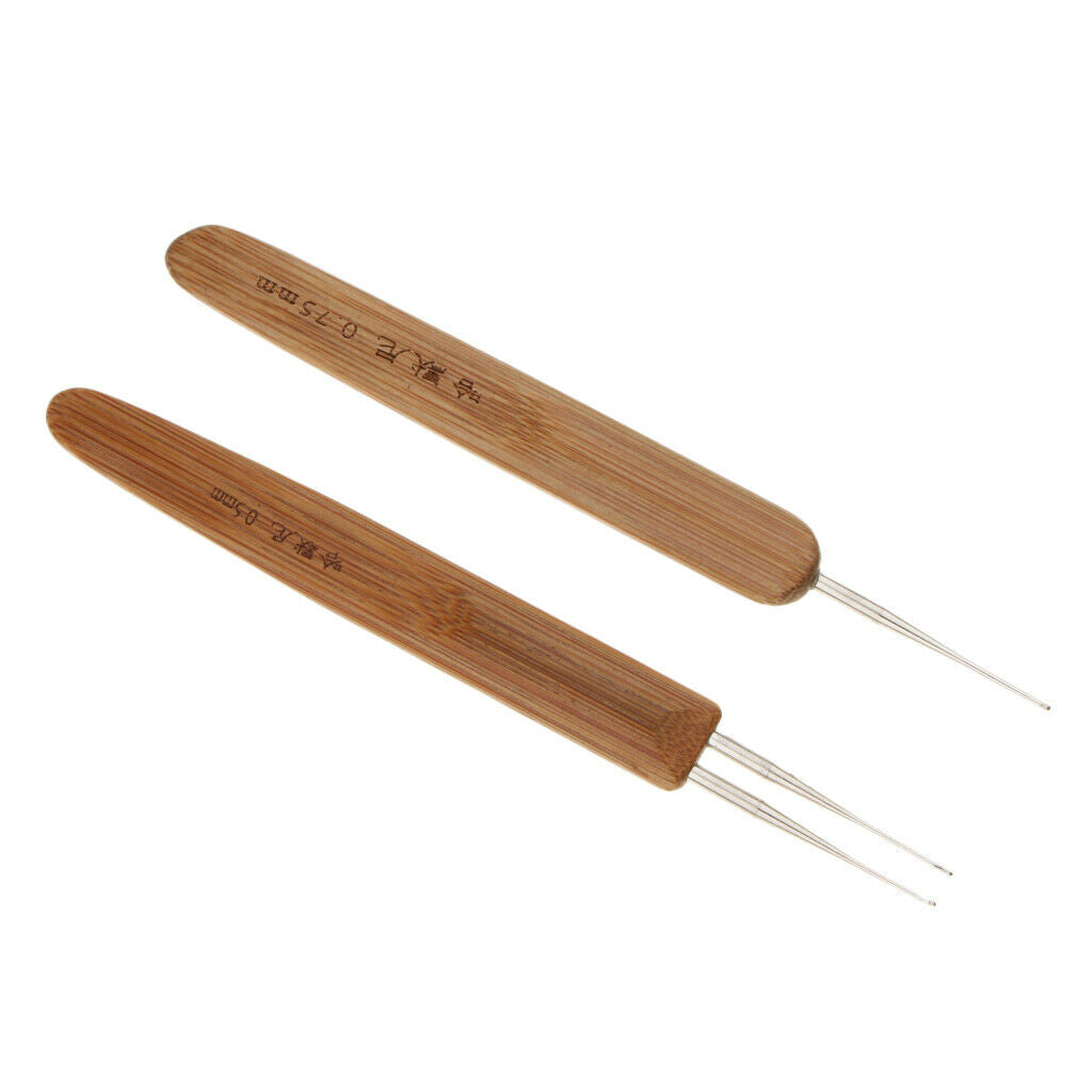 7x Plastic Bamboo Hair Weaving Crochet Latch Needles Hooks Dreadlock Tools