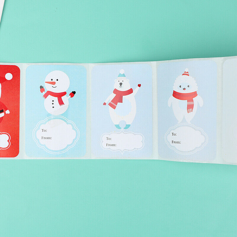 250pcs/Roll 6 Designs Adhesive Christmas Gift Name Tags Xmas Stickers PresenBDA