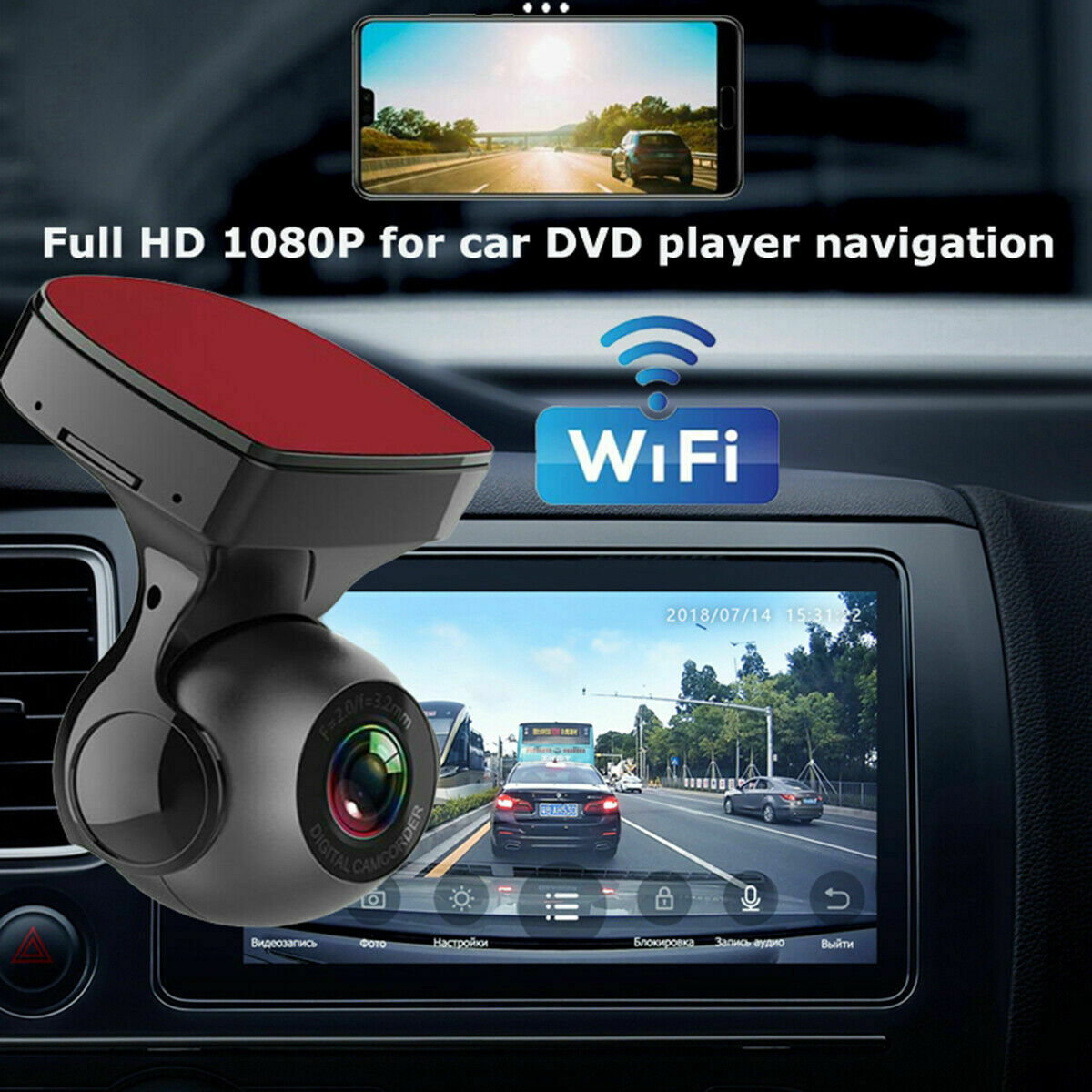 1080P WIFI Dash Cam Recorder 170 ° HD Vehicle Camera Car DVR Video G-Sensor New
