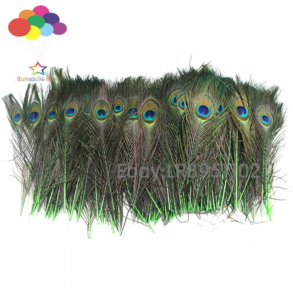 New 100 pcs quality Fruit green peacock feathers 10-12inch / 25-30cm DIY wedding