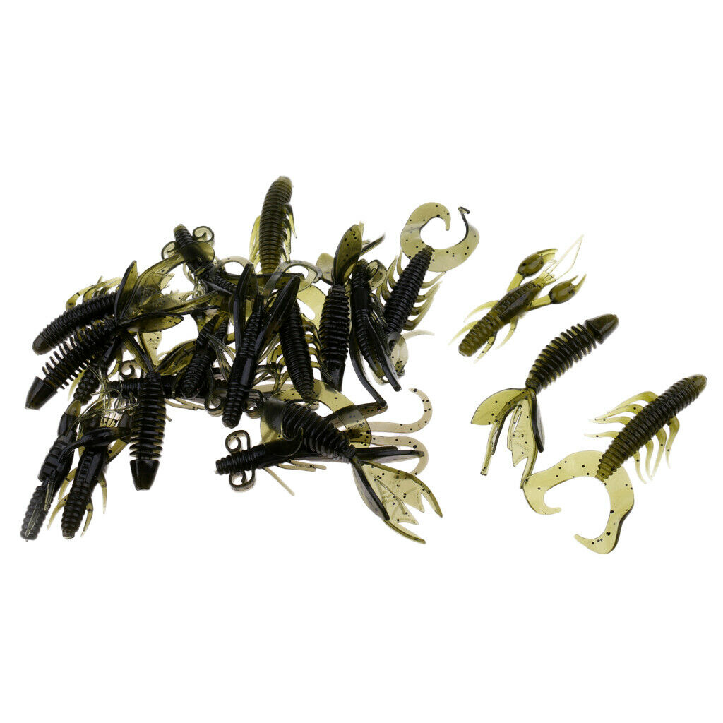 20pcs Soft Fishing Lures Shrimp Fishing Bait Grub Lure Fishing Tackle