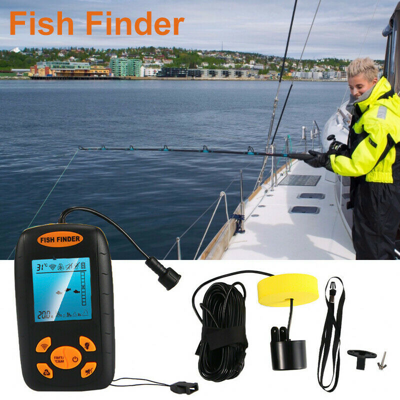 100M Portable Fish Finder Echo Sonar Alarm Sensor Transducer Fishfinder 328Feet