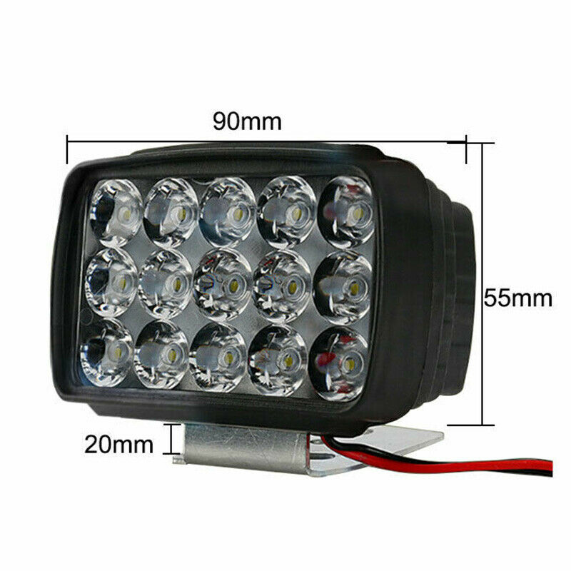 Motorcycle Headlight Spot Light 15 LED 1000LM Motos ATV UTV Scooter LightingBDA