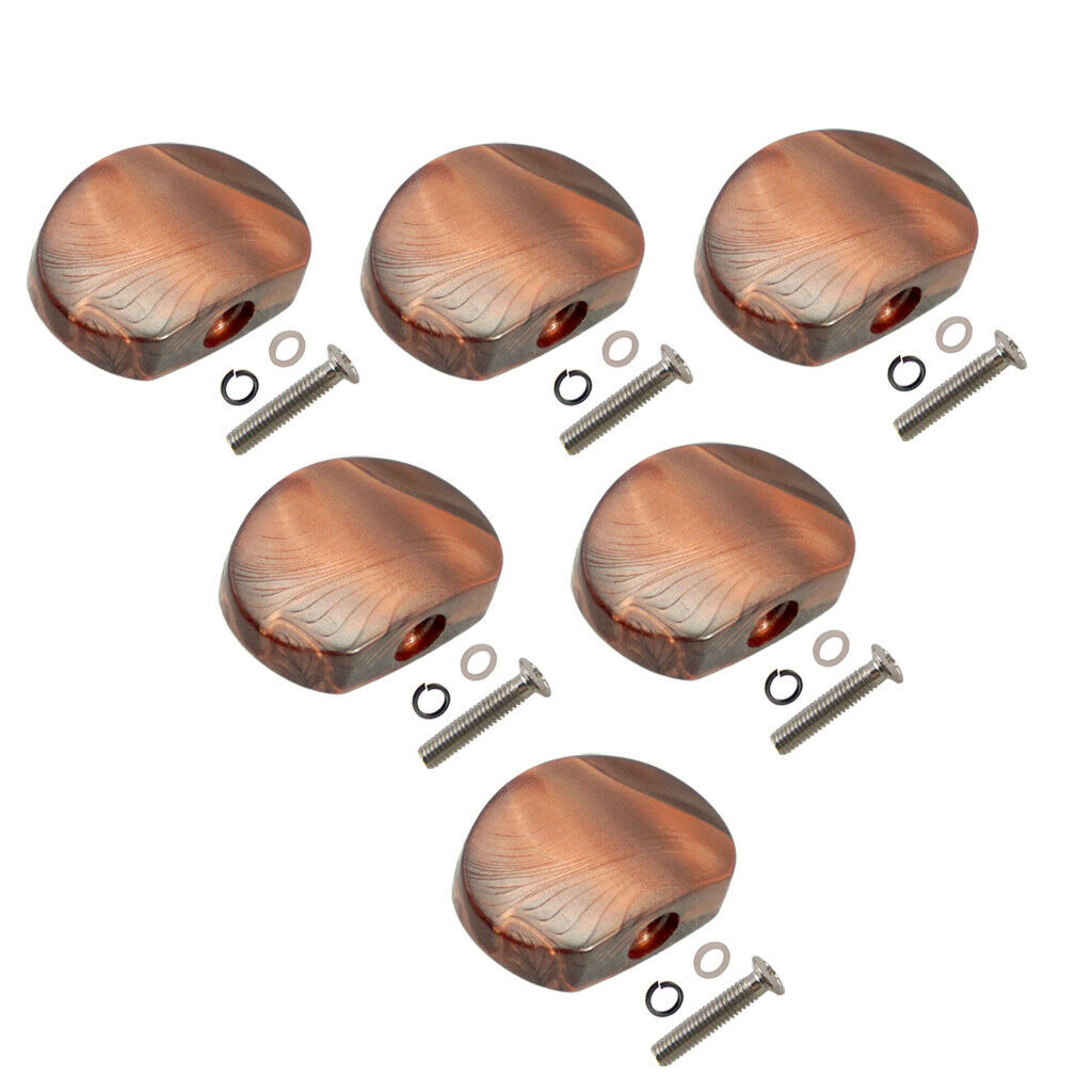 6x Tuner Tuning Key Knob Button DIY for Acoustic/Electric Guitar Oval Coffee