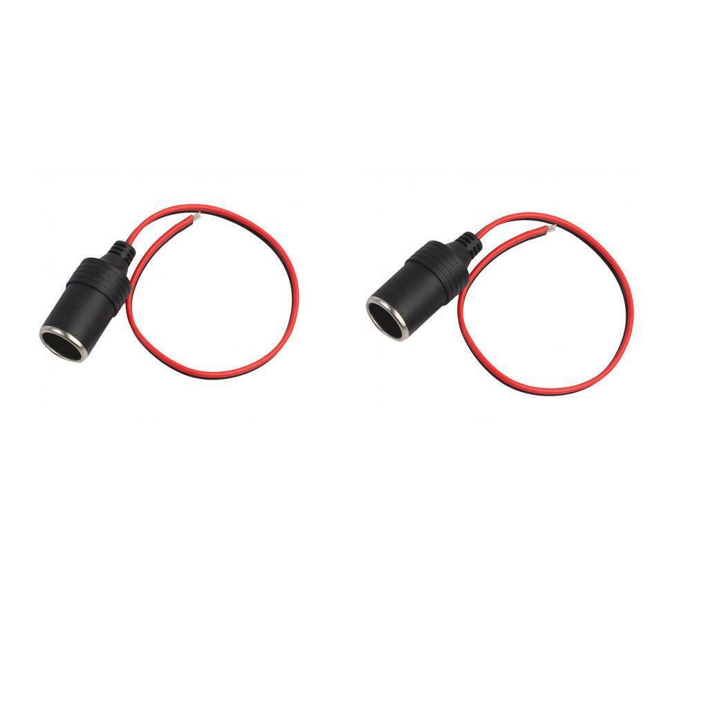 2pcs Female 12Volt DC Car Cigarette Lighter Power Plug Socket Connector Adapter