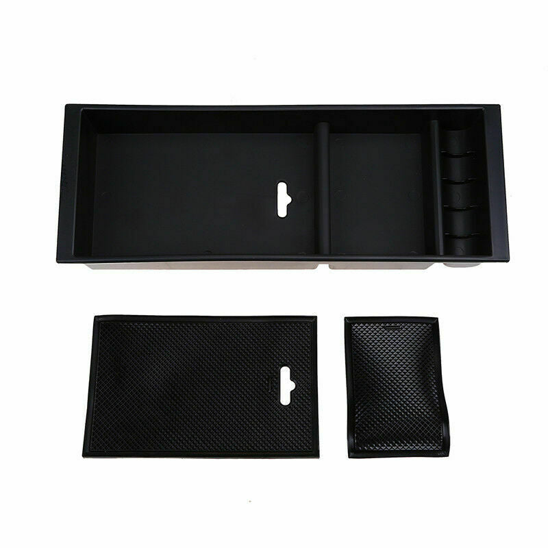 Black Armrest Storage Box Central Console Glove Tray For Ford F150 2015-2019