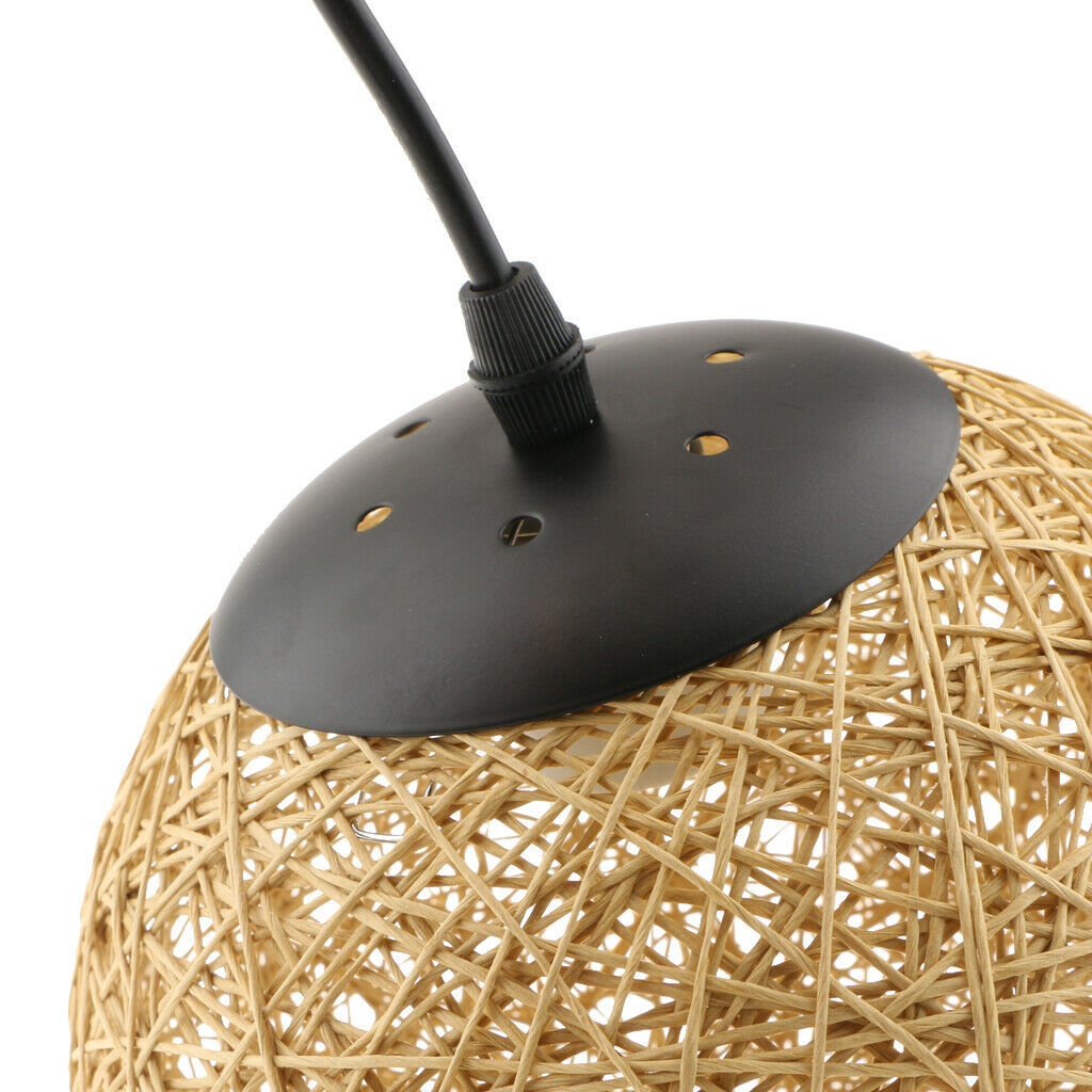 2pcs Round Rattan Shades Light Ball Shape for Bedroom Cafeteria Bar Indoor