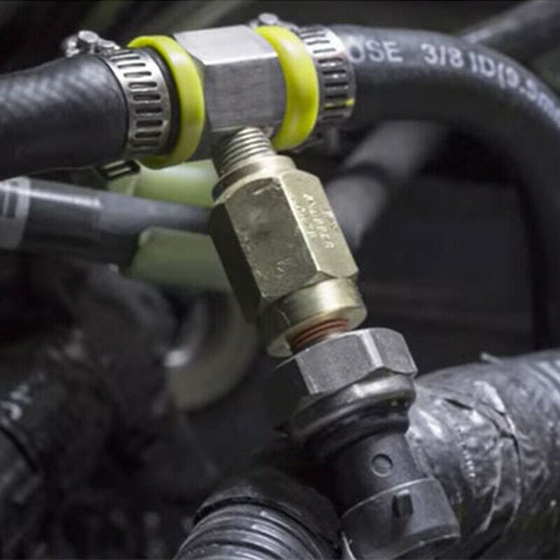 1/8-27NPT 3/8" Fuel Line Fuel Pipe Pressure Gauge Sensor Adapter Stainless Steel