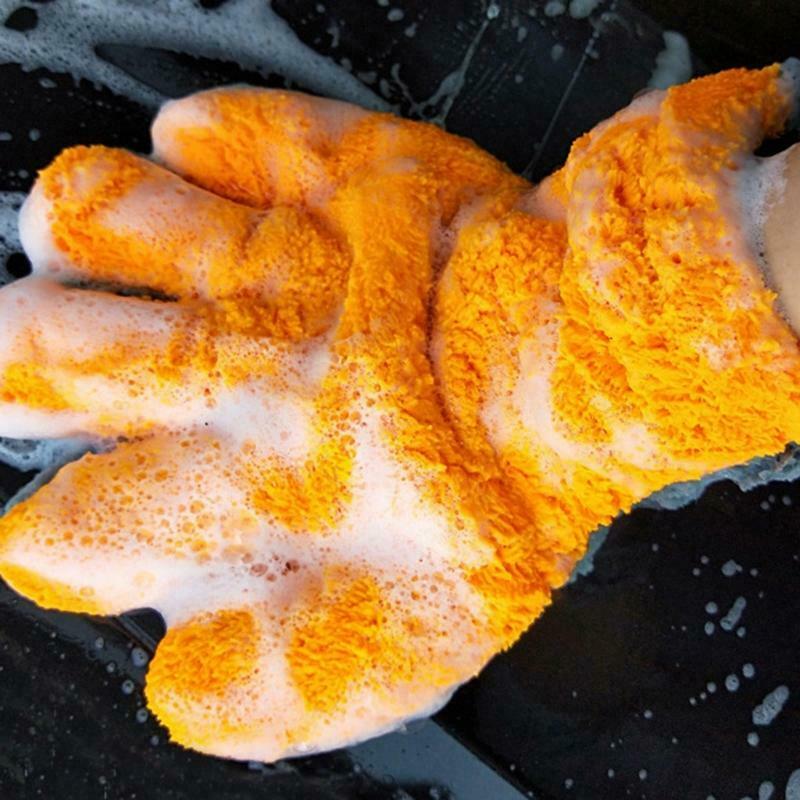 Gray + Orange High-quality Microfiber Car Washing Machine Cleaning Wash Car