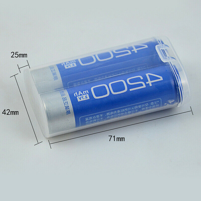 Waterproof Clear Holder Storage Box Plastic Safety Case For 2 Sections 18650 Tt