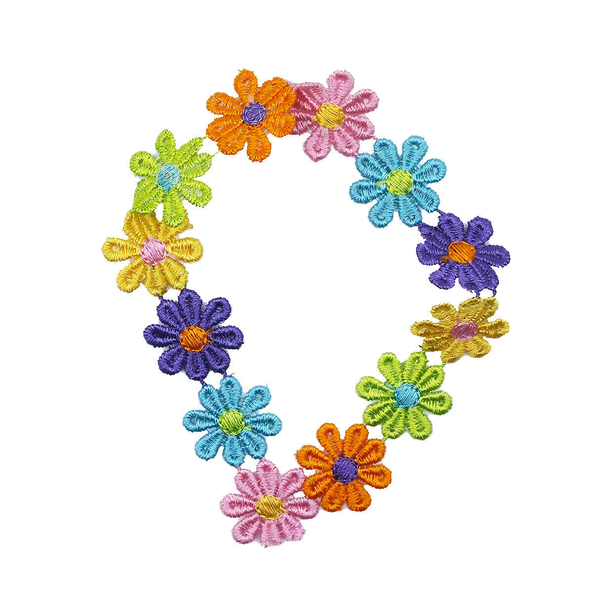 3Yds Embroidered Daisy Flower Lace Trim Floral Headband Sewing Applique DIY Edge