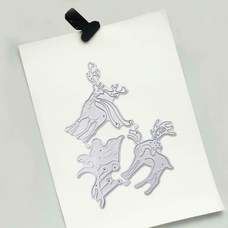 Christmas Elk Metal Cutting Dies Stencil DIY Scrapbooking Album Paper Card Mold